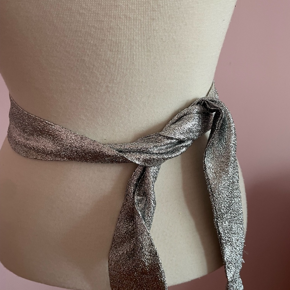 Vintage Silver Lame Women's Fashion Belt/Scarf - Picture 3 of 5